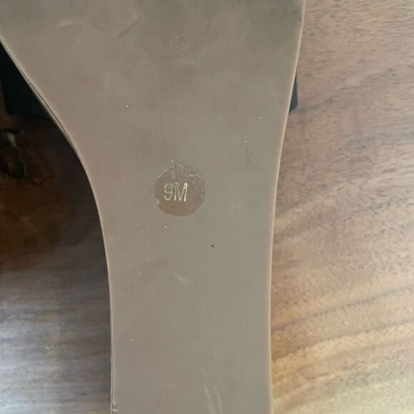 Tory Burch Ines Wedge Slides Calf Leather Metallic Perfect Black Sandals size 9 - Picture 7 of 10